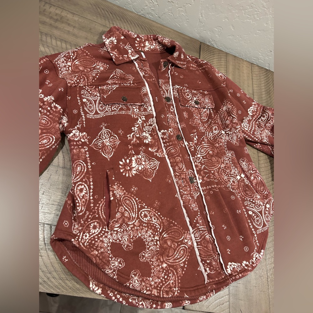 Free People paisley oversized “shacket”